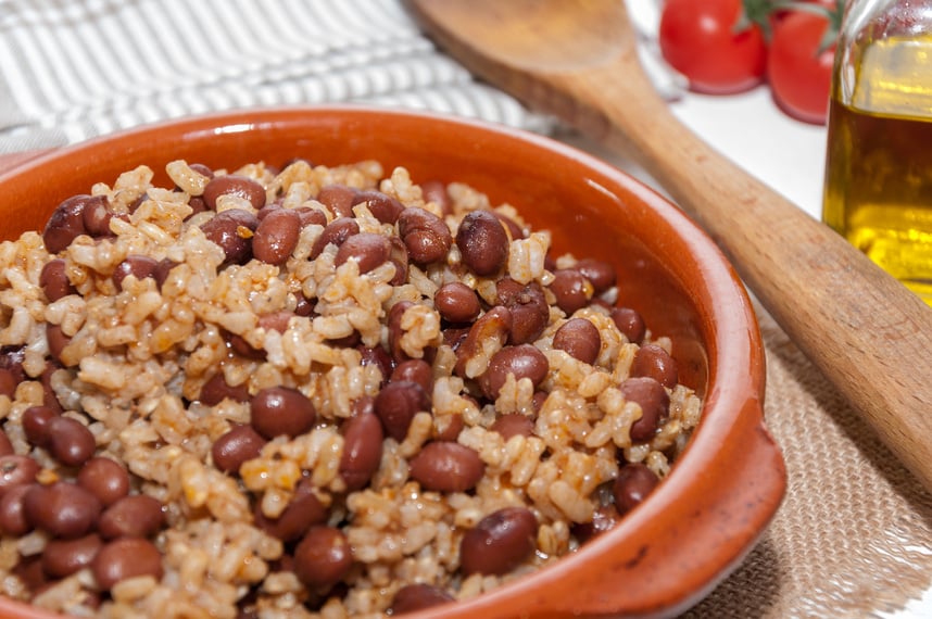 Casserole of beans and rice